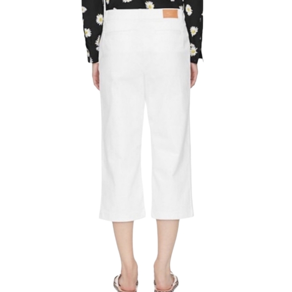 Kate Spade NWOT Broome Street fresh white denim wide leg pants/culottes - Picture 2 of 14